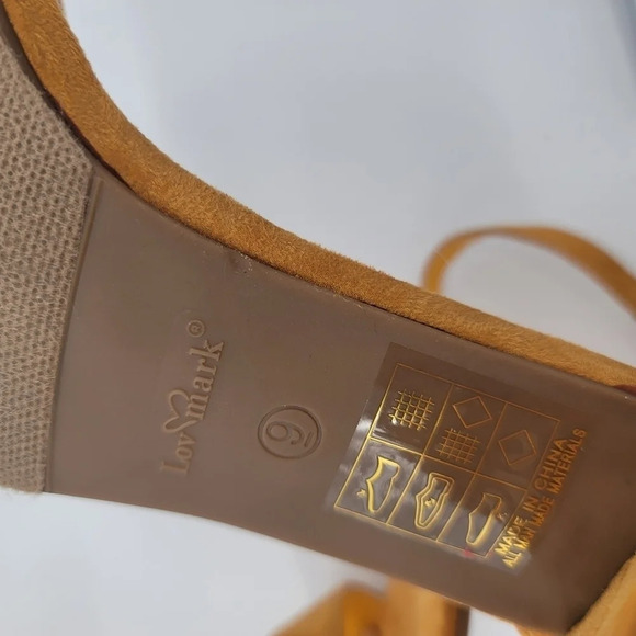 Lov Mark Womens NIXTY Open Toe Suede Occasion Ankle Strap Mustard Yellow Sz 9 - Picture 9 of 11